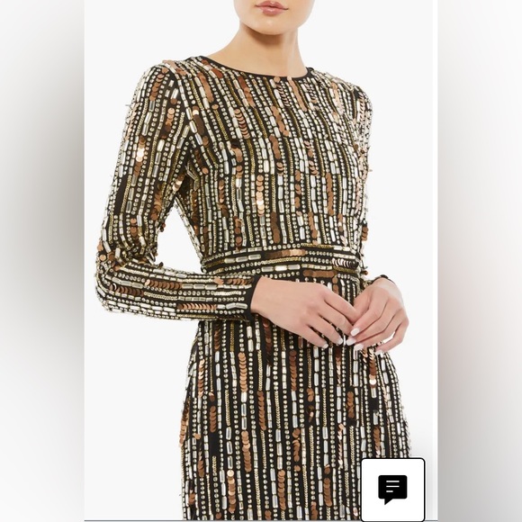 ⭐️MAC DUGGAL AS-IS Long Sleeve Embellished Column Midi Dress NWOT 4 - Picture 2 of 10